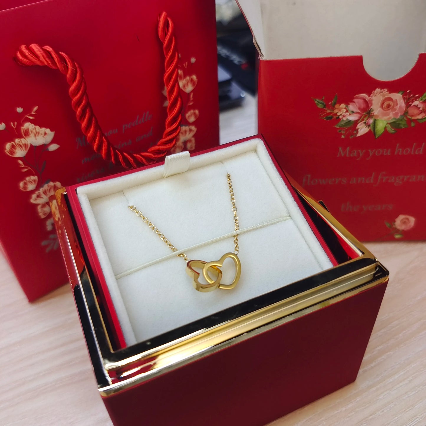 Eternal Rose Box & Engraved Necklace