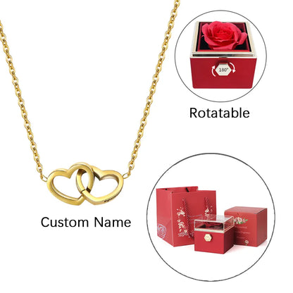 Eternal Rose Box & Engraved Necklace