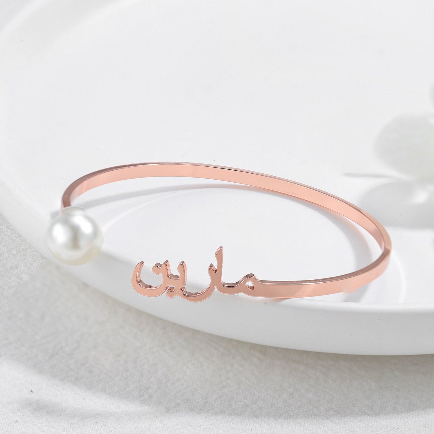 Arabic Name Pearl Bracelet - Eternal Rosebox & Love Letter Necklace