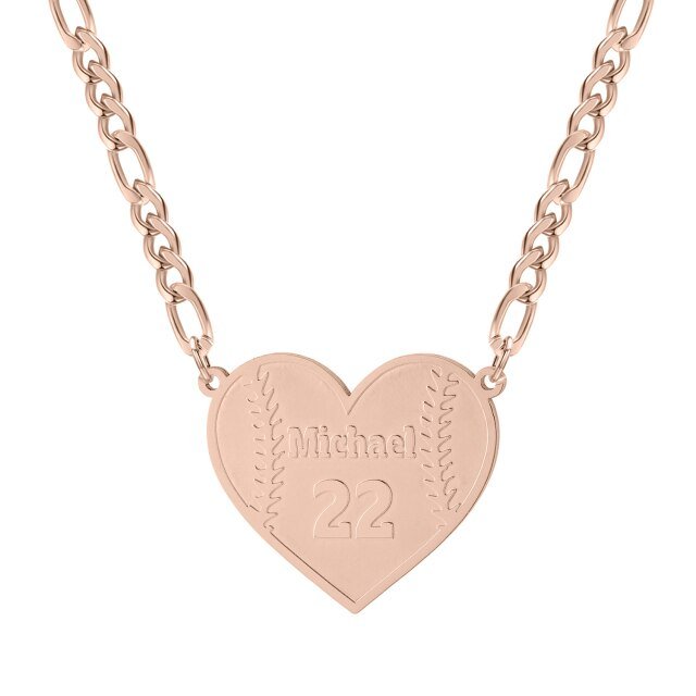 Baseball Jersey Heart Necklace - Eternal Rosebox & Love Letter Necklace