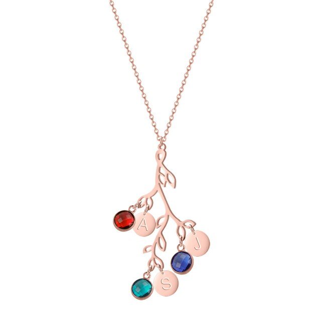 Birthstone Family Tree Necklace - Eternal Rosebox & Love Letter Necklace