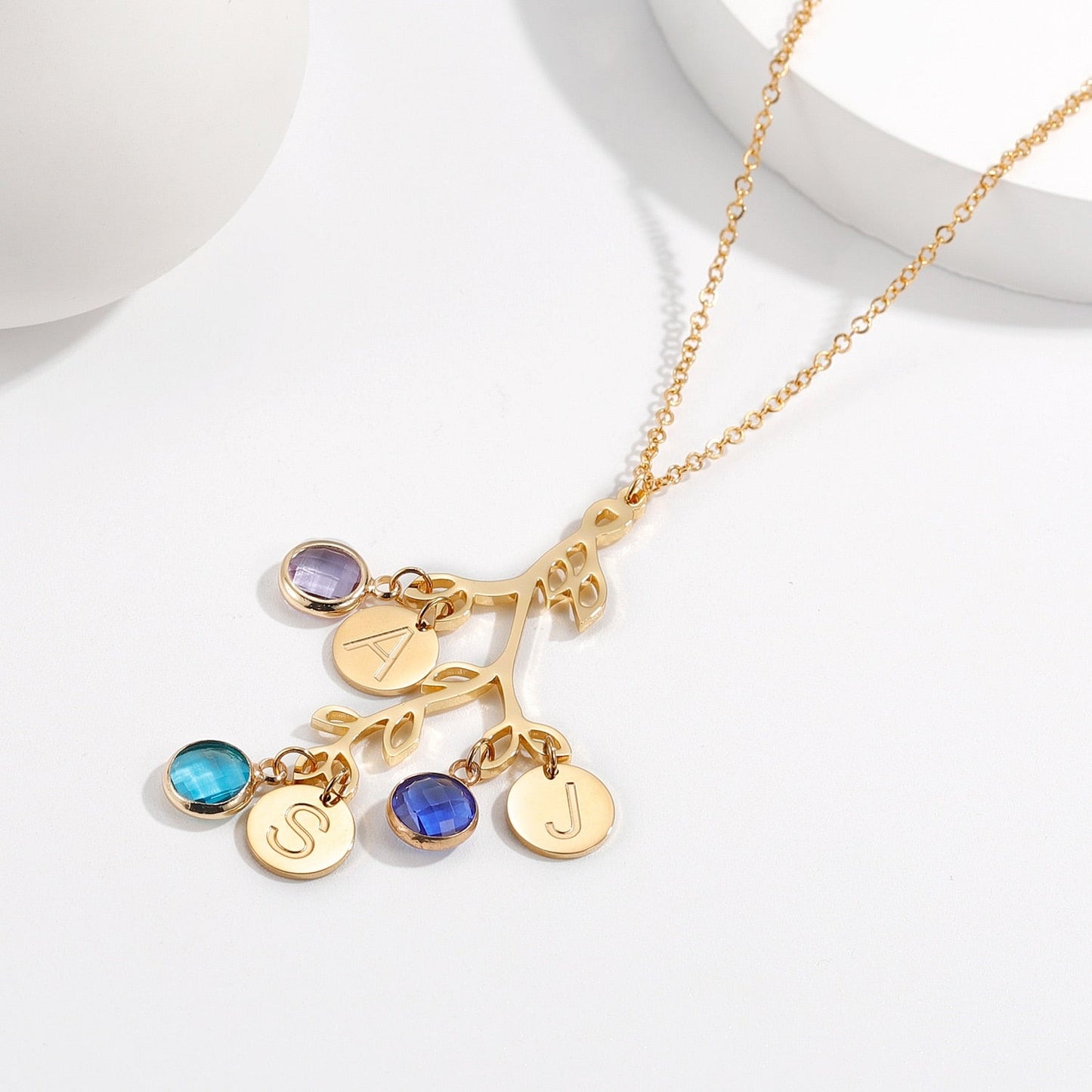 Birthstone Family Tree Necklace - Eternal Rosebox & Love Letter Necklace