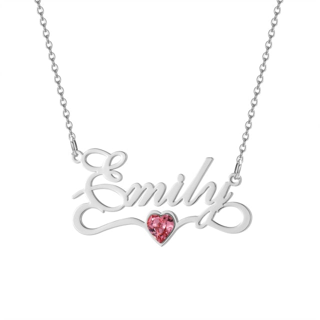 Birthstone Name Necklace - Eternal Rosebox & Love Letter Necklace