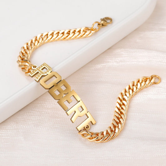 Bold Name Bracelet - Eternal Rosebox & Love Letter Necklace