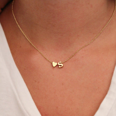 Heart Initial Necklace