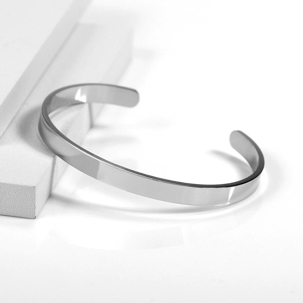 Handwriting Bangle Bracelet in Sterling Silver