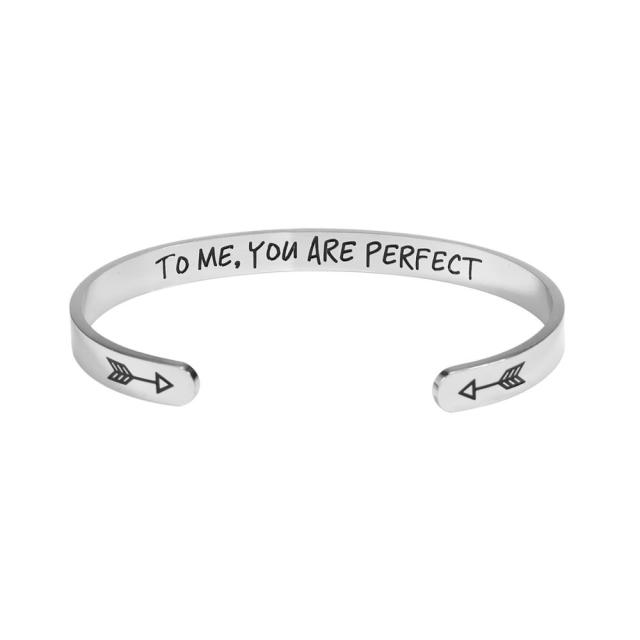 Handwriting Bangle Bracelet in Sterling Silver