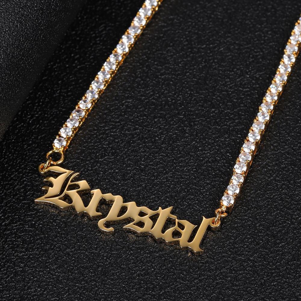 Diamond Tennis Chain Name Necklace