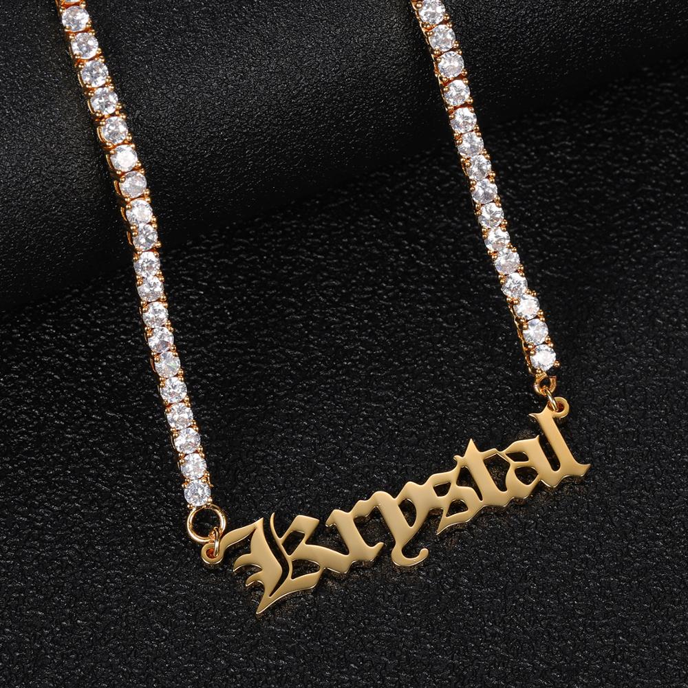 Diamond Tennis Chain Name Necklace