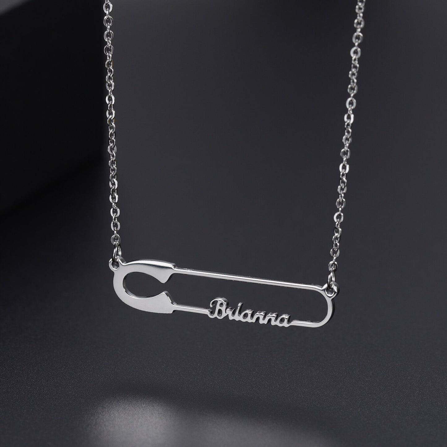 Safety Pin Name Necklace