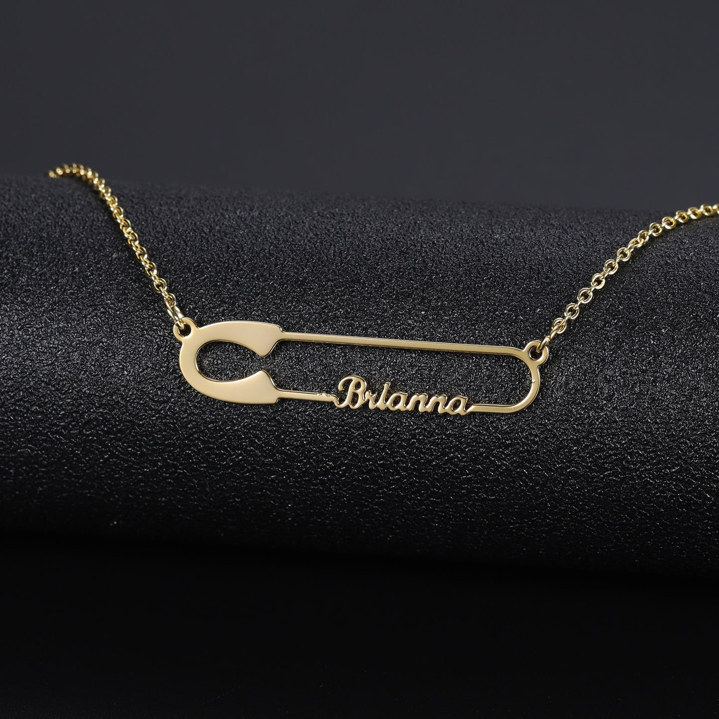 Safety Pin Name Necklace