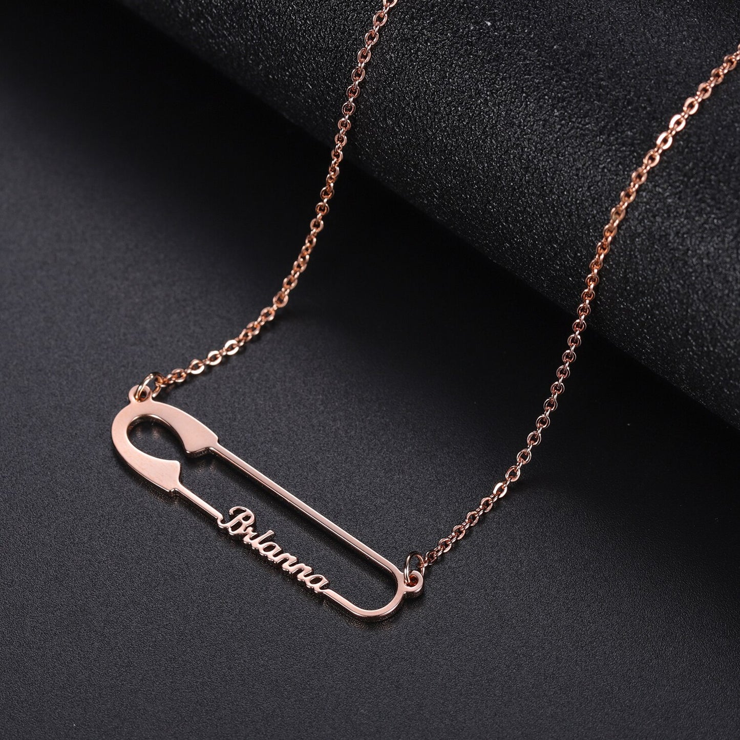 Safety Pin Name Necklace