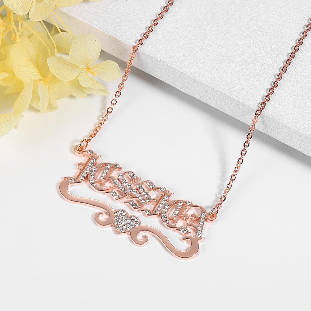 Old English Diamond Name Necklace