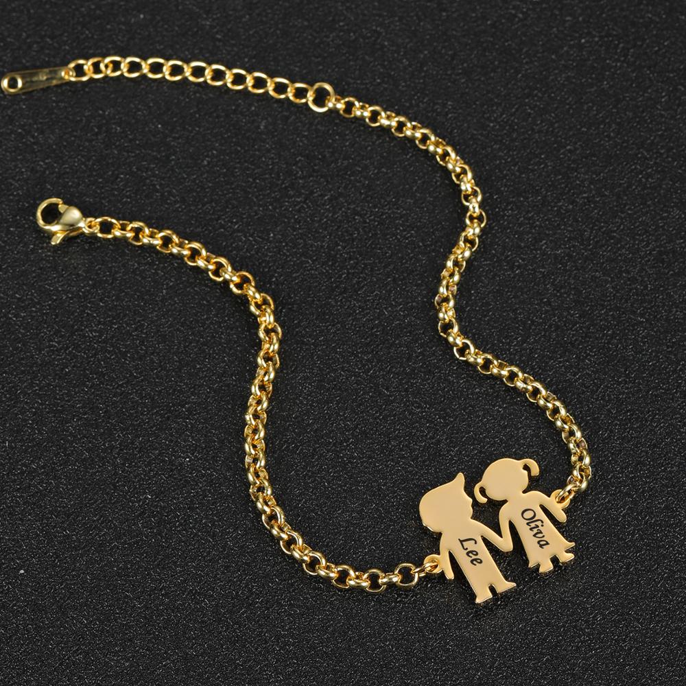 Couple Name Necklace in 18K Gold Plating