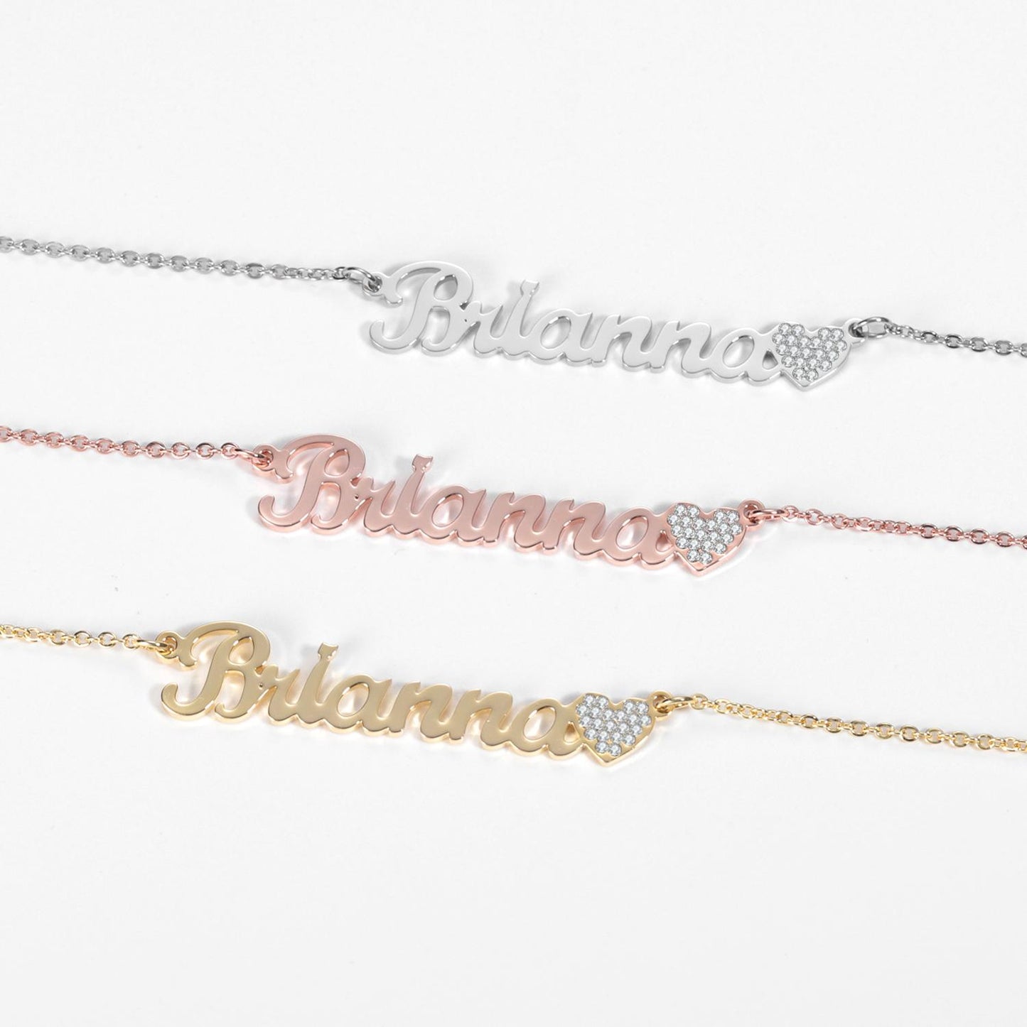 Diamond Heart Name Necklace