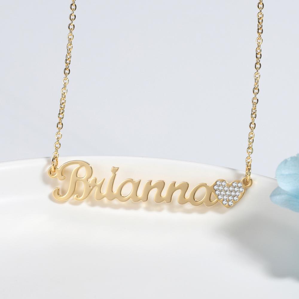 Diamond Heart Name Necklace