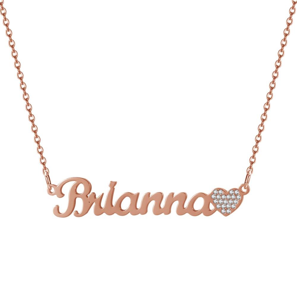 Diamond Heart Name Necklace