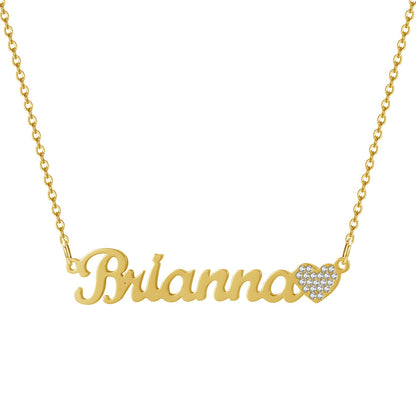 Diamond Heart Name Necklace