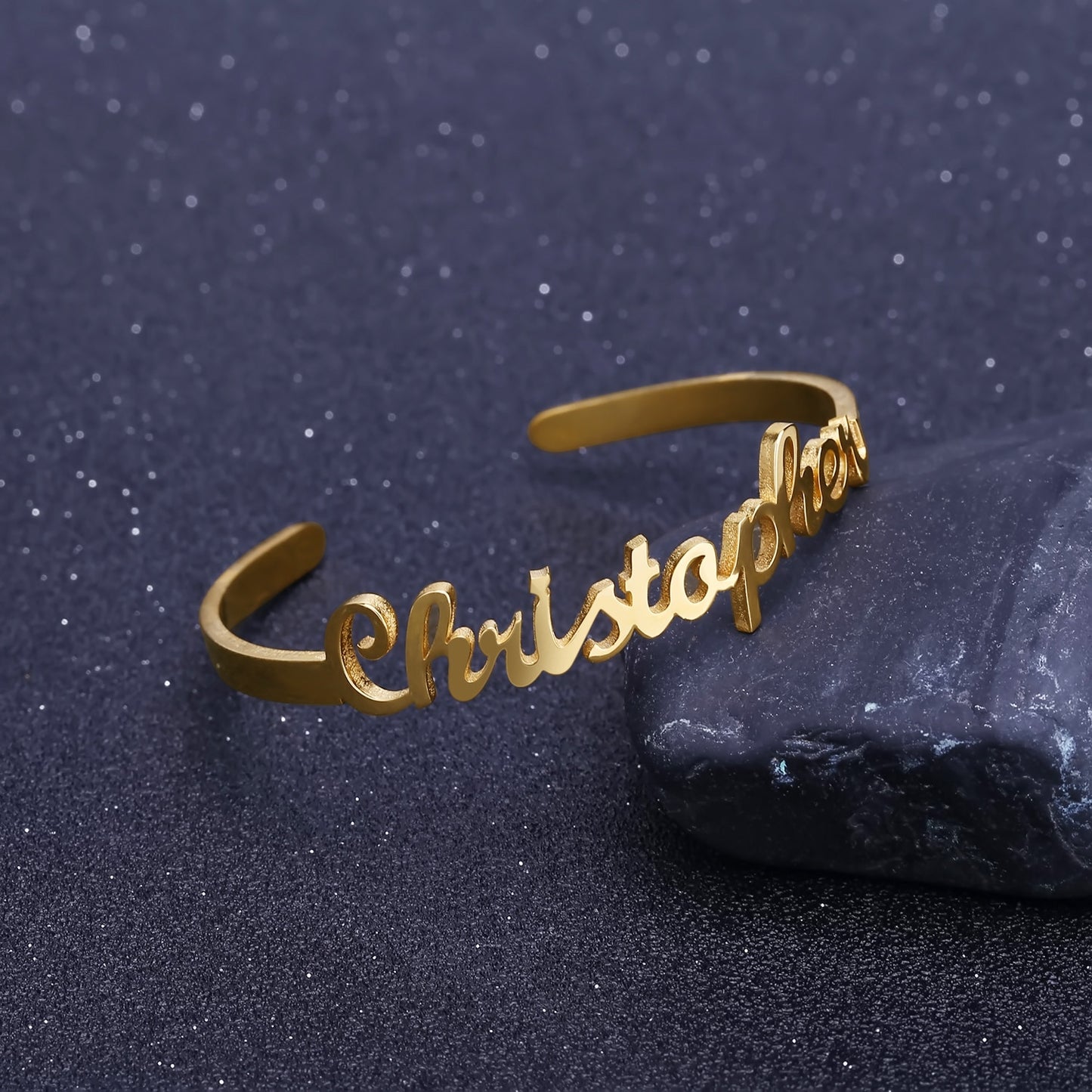 Cursive Name Bangle Bracelet