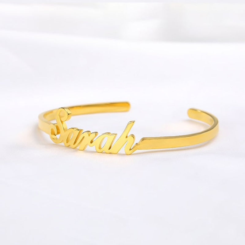 Cursive Name Bangle Bracelet