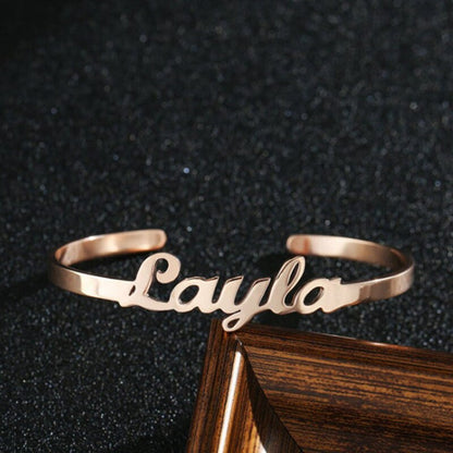 Cursive Name Bangle Bracelet