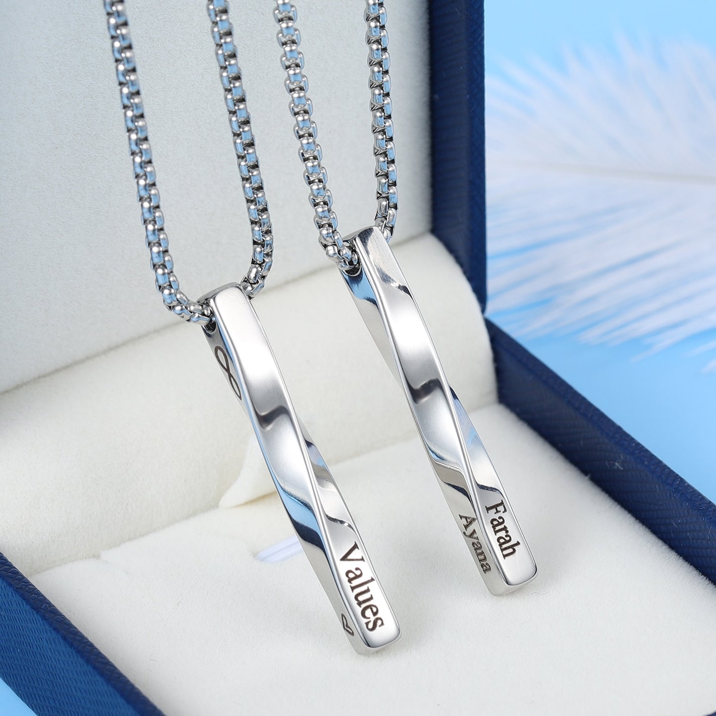 Vertical 3D Bar Necklace