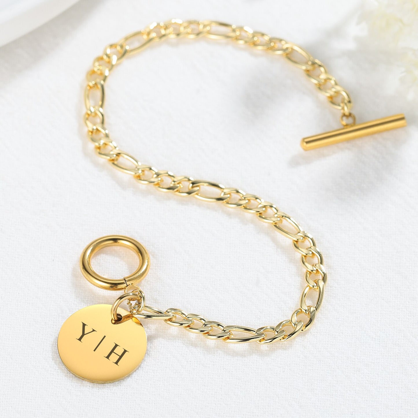 Circular Initial Bracelet