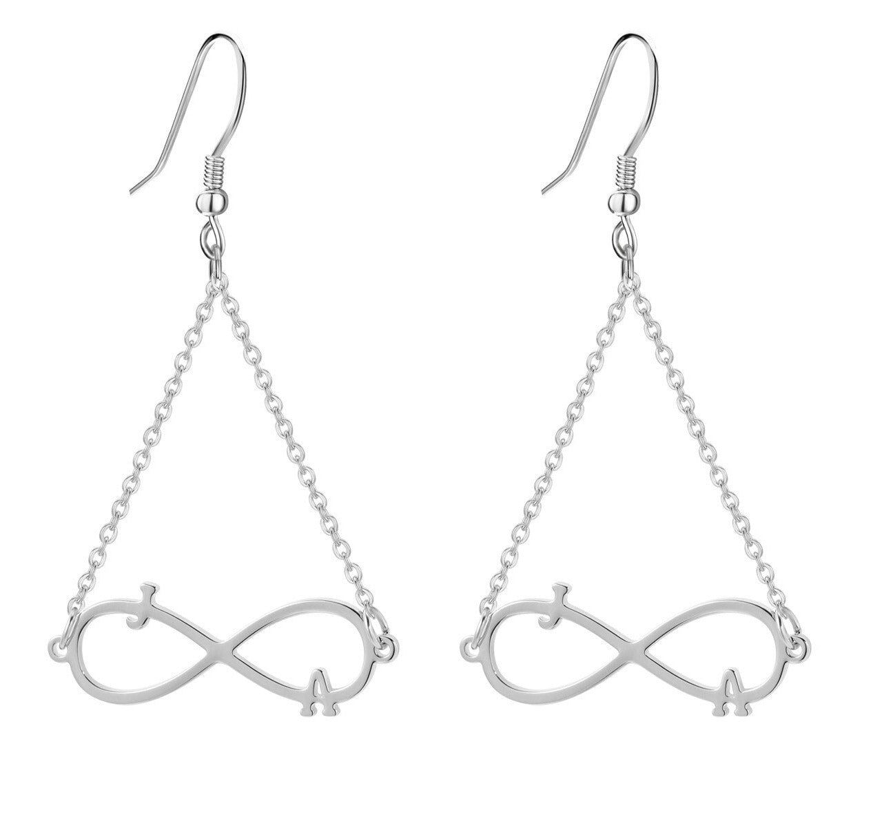 Infinity Double Initial Earring