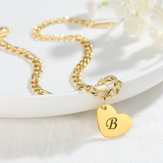 Heart Initial Anklet