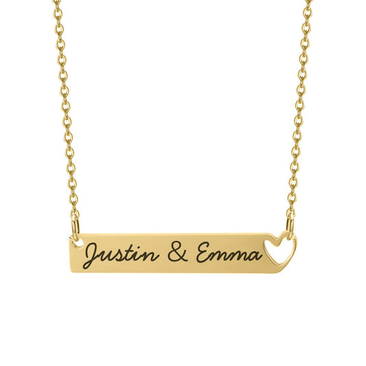 Double Name Bar Necklace