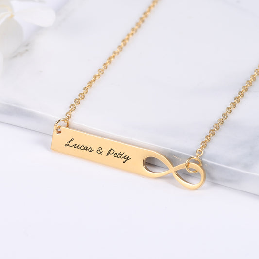 Infinity Name Bar  Necklace