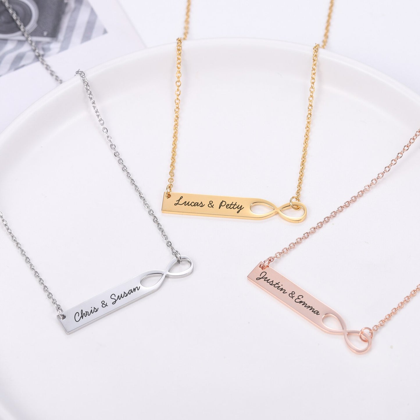 Infinity Name Bar  Necklace