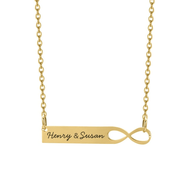 Infinity Name Bar  Necklace