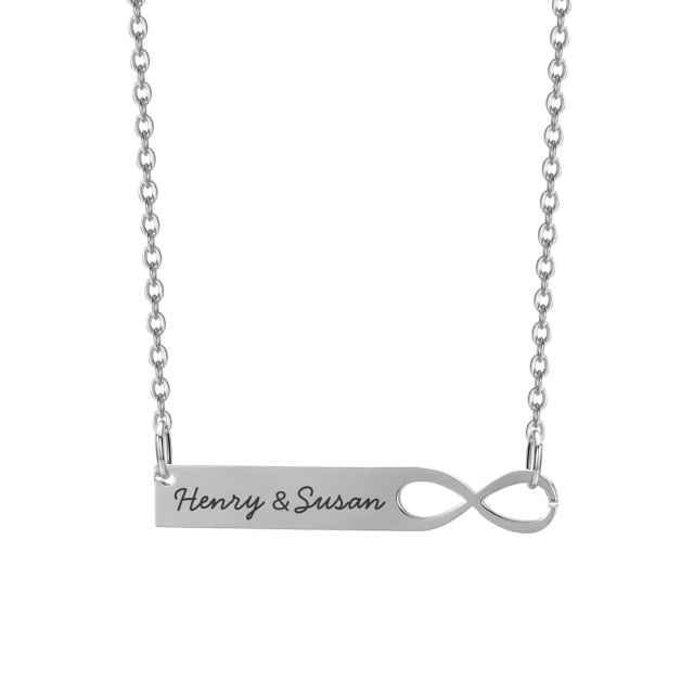 Infinity Name Bar  Necklace