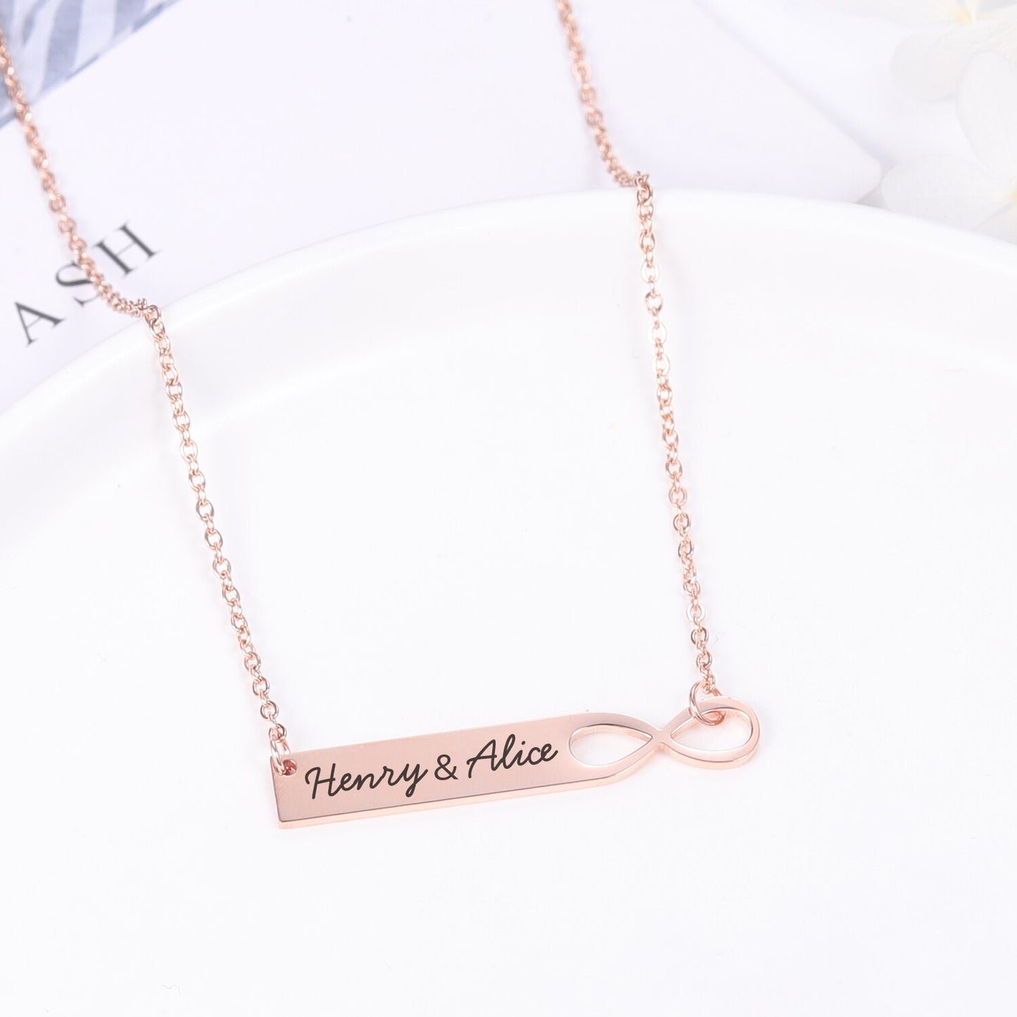 Infinity Name Bar  Necklace