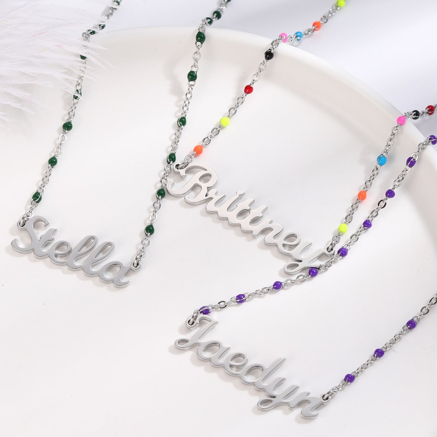 Name Bead Chain Necklace