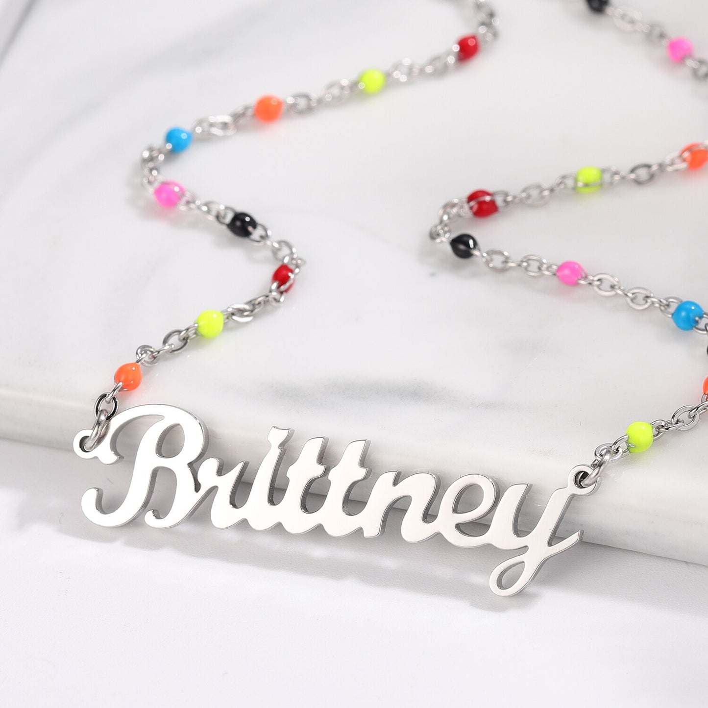 Name Bead Chain Necklace