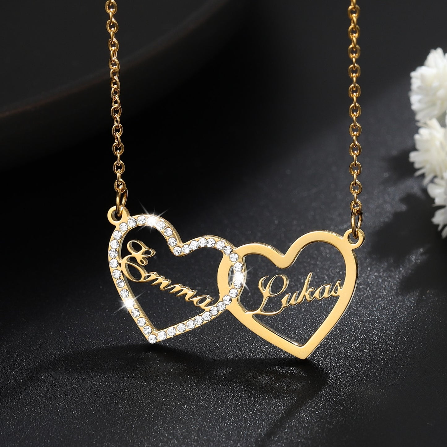 Double Name Heart Necklace