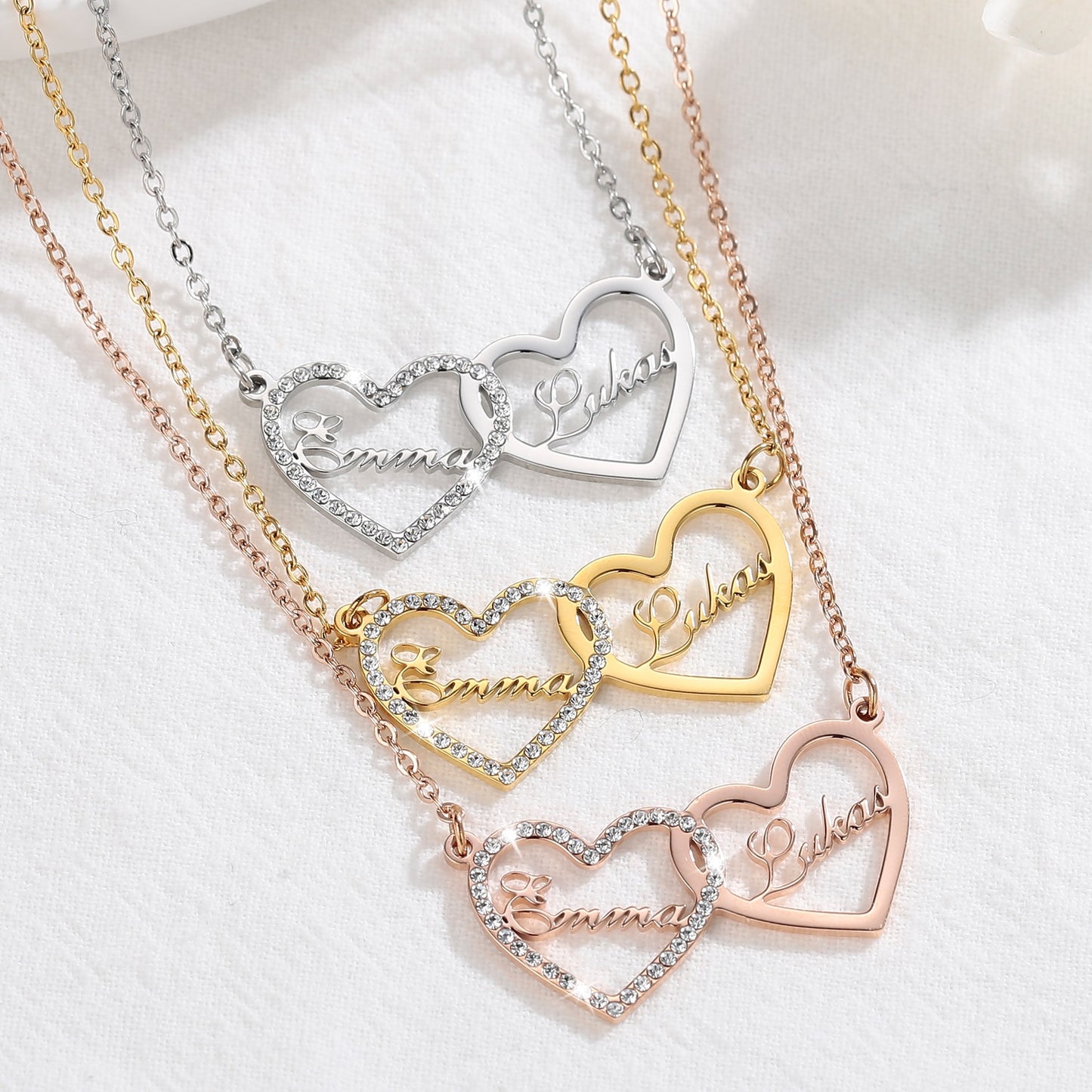 Double Name Heart Necklace