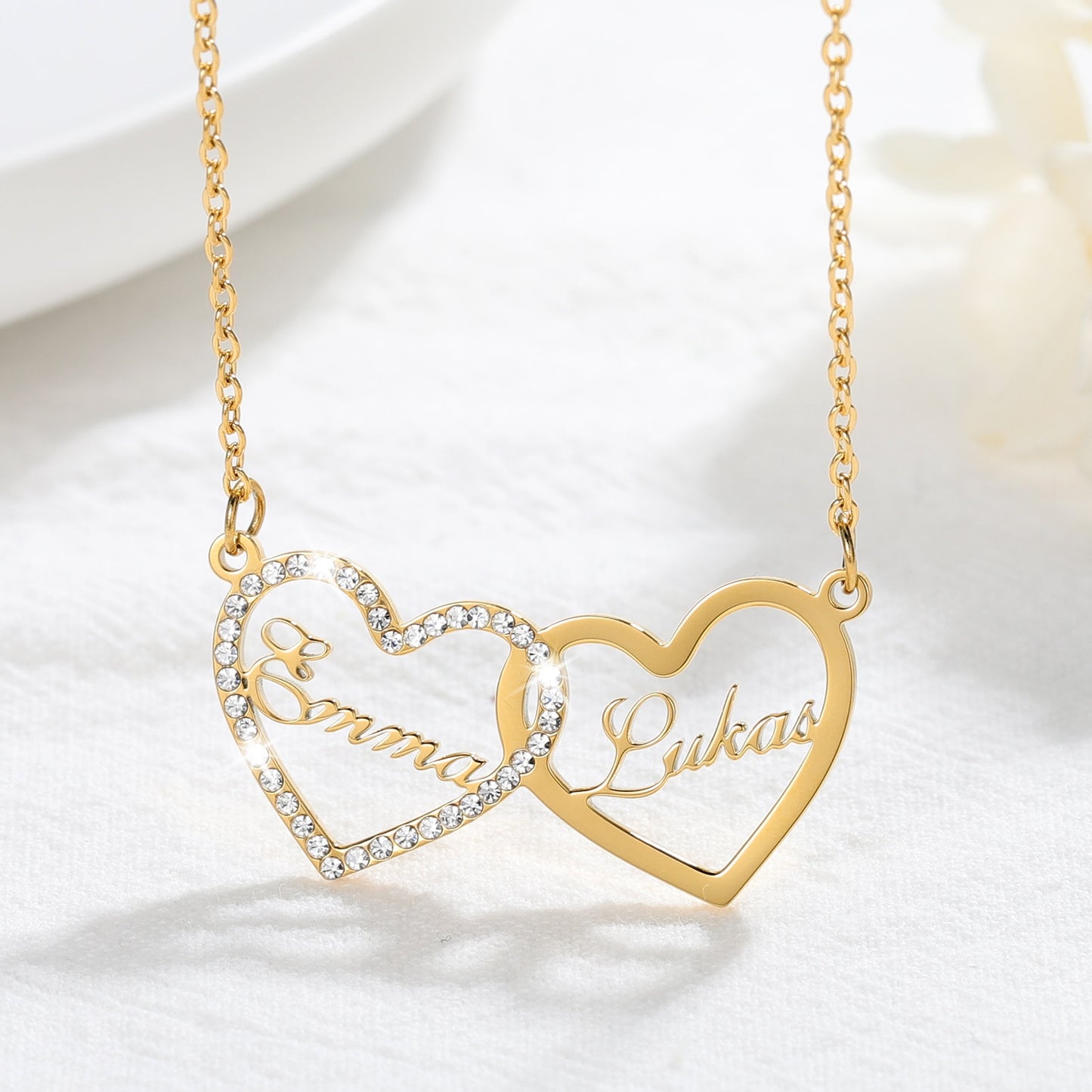 Double Name Heart Necklace