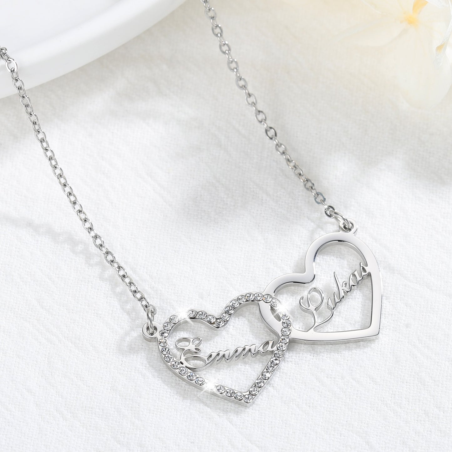 Double Name Heart Necklace