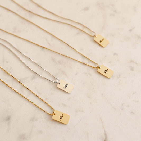 Dainty Name Tag Necklace