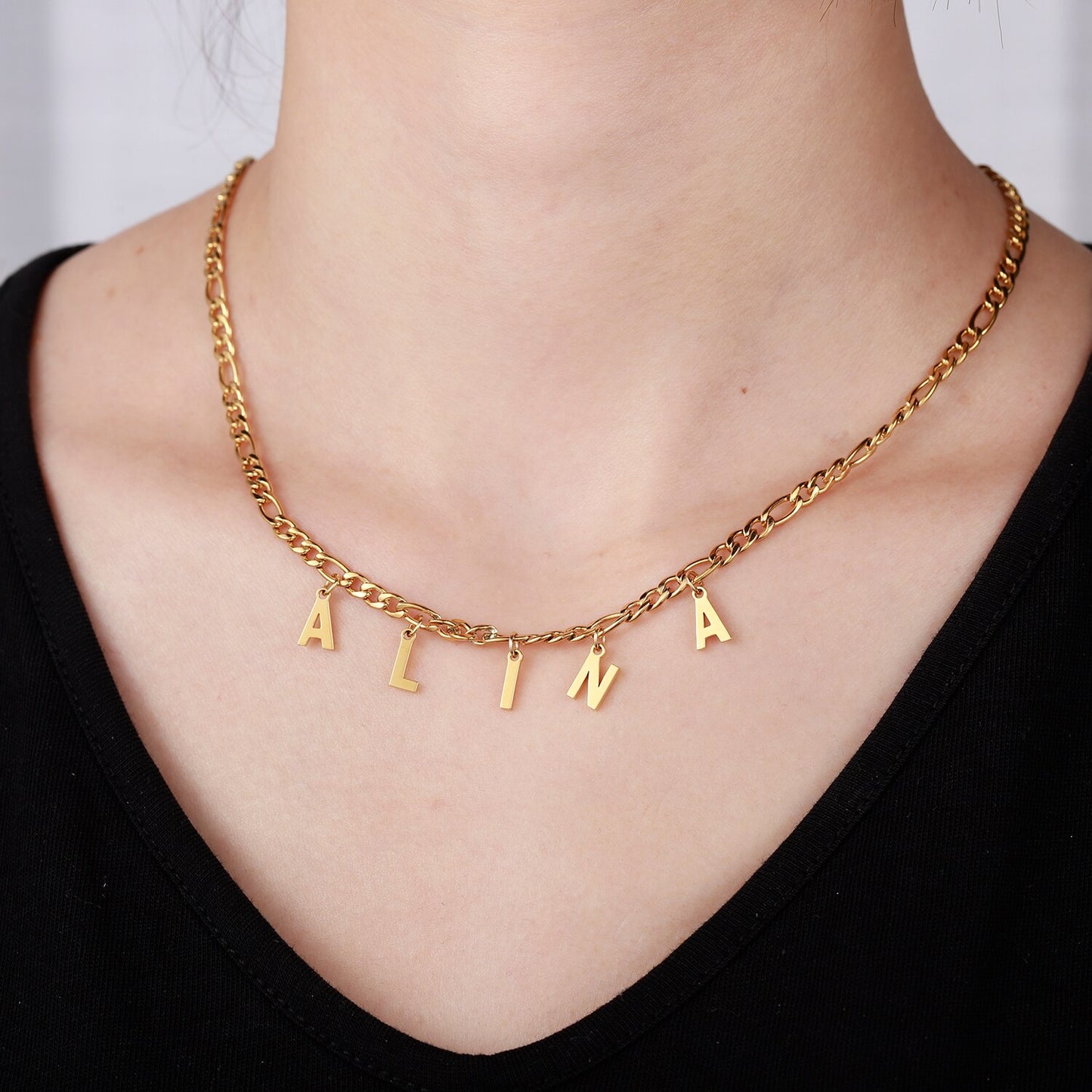 Nameplate Link Choker Necklace