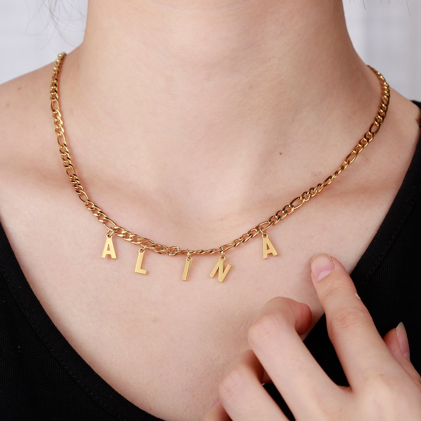 Nameplate Link Choker Necklace