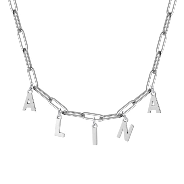 Nameplate Link Choker Necklace