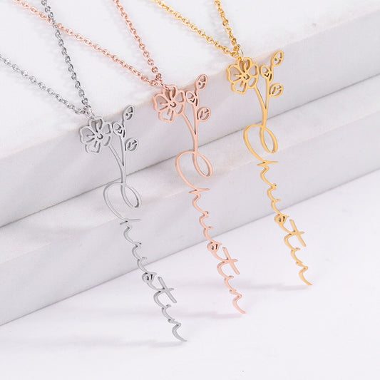 Floral Name Necklace