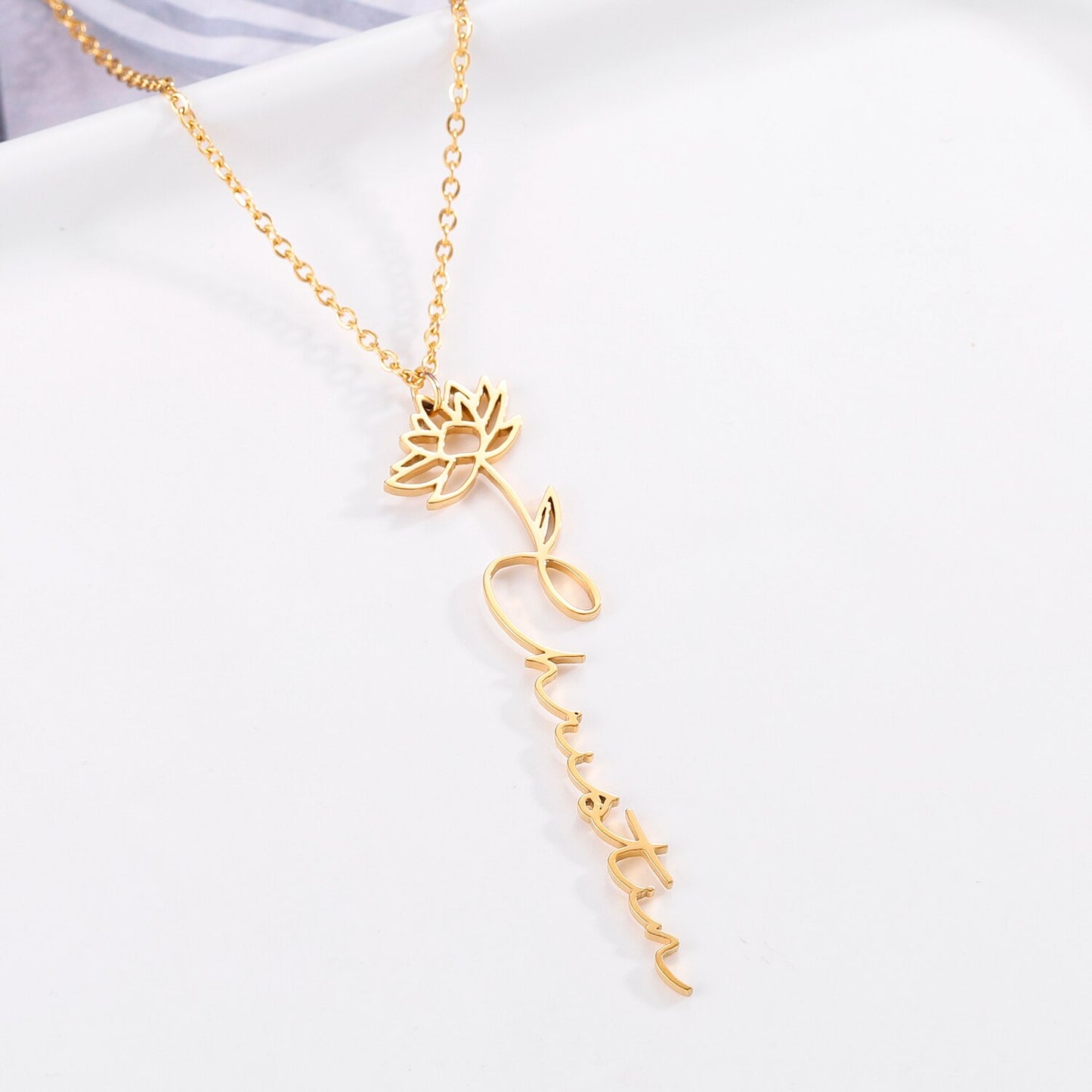 Floral Name Necklace