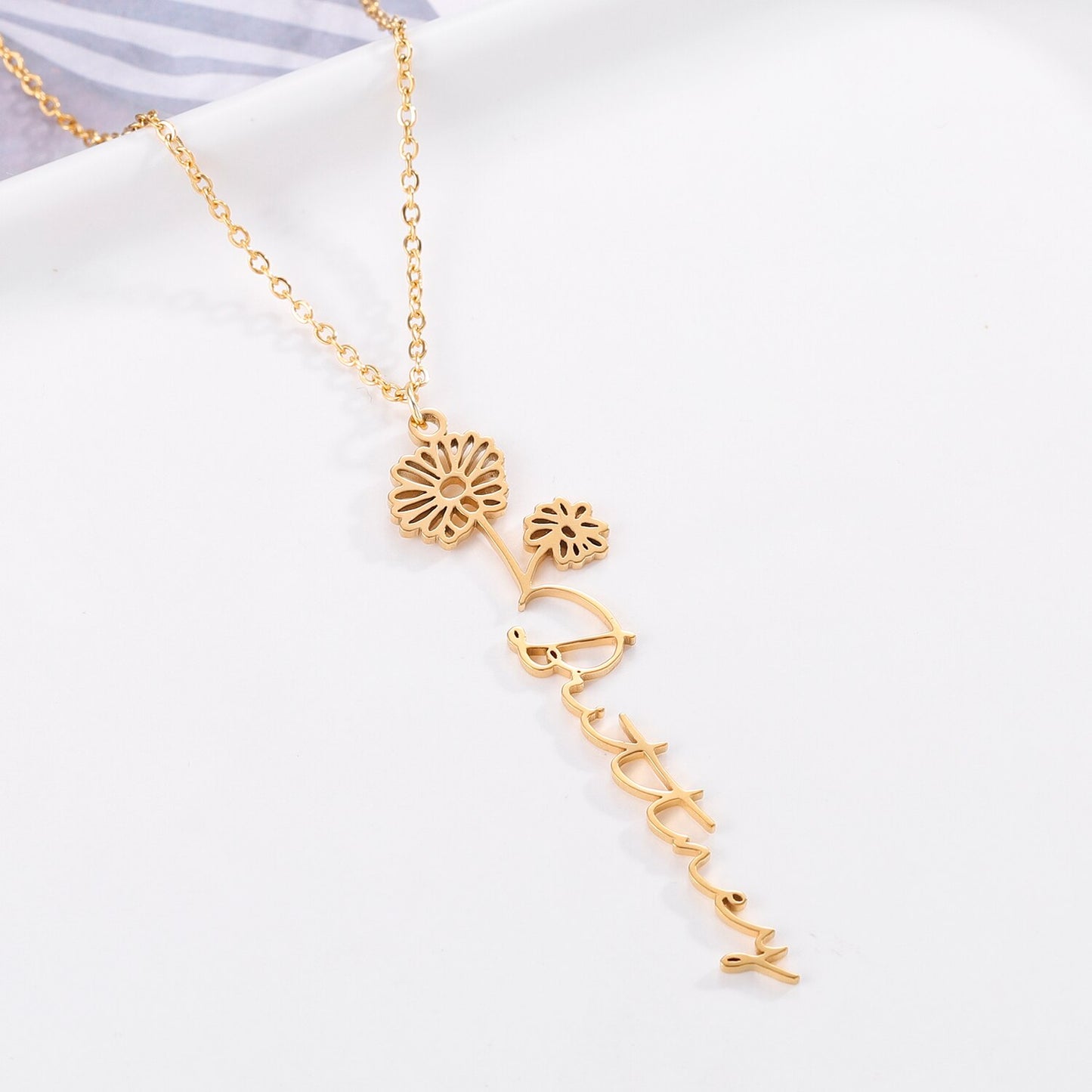 Floral Name Necklace