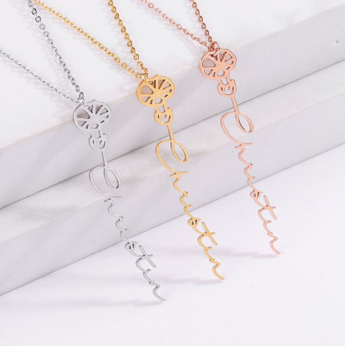 Floral Name Necklace