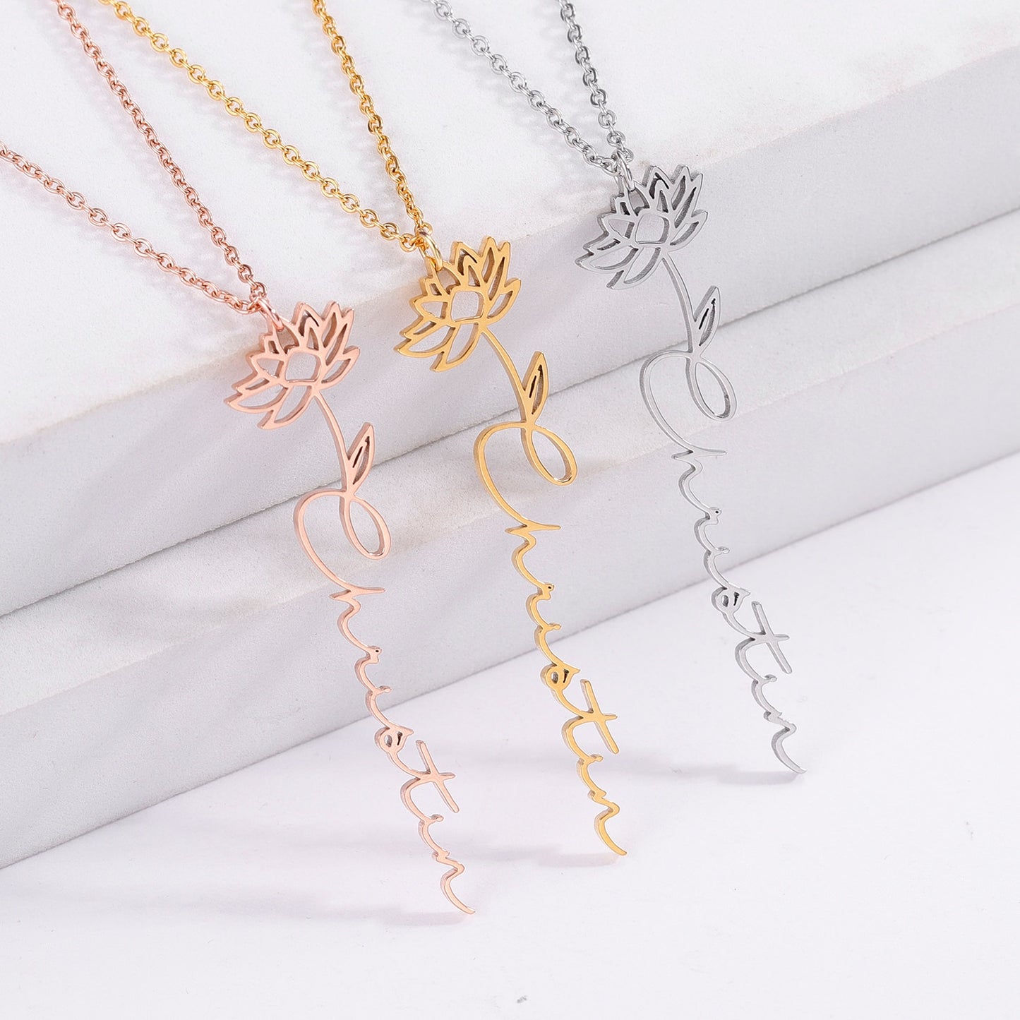 Floral Name Necklace